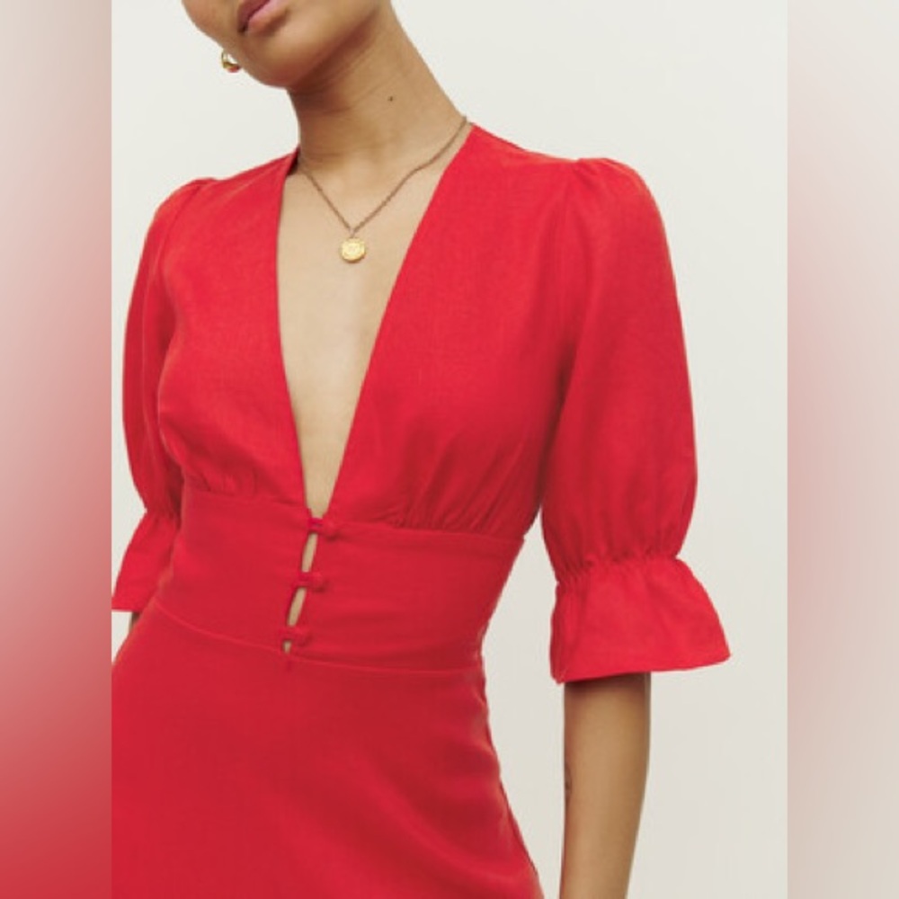 Reformation Simi Linen Mini Dress